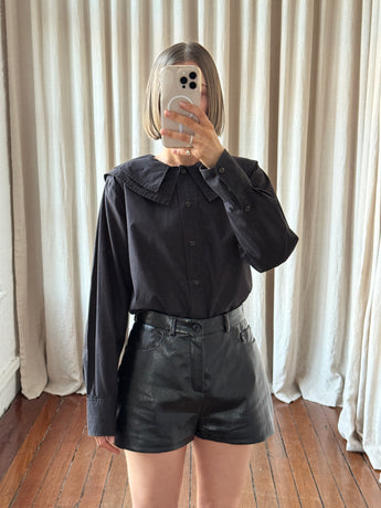 Saint Laurent Faux Leather Shorts