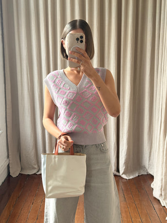 Marni Soft Tote Bag White / Light Blue