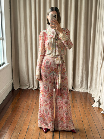 Zimmermann Rebellion Rust Floral Blouse and Flare Pant