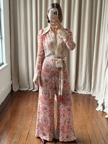 Zimmermann Rebellion Rust Floral Blouse and Flare Pant