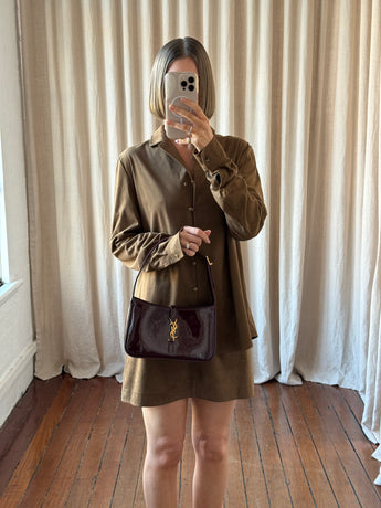 Saint Laurent Le 5 a 7 Hobo Shoulder Bag Dark Red Wine