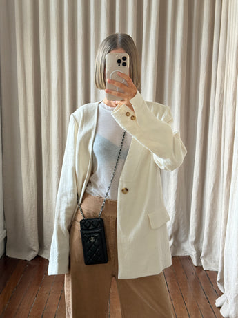 Chanel Quilted Cavier Phone Holder Crossbody Bag