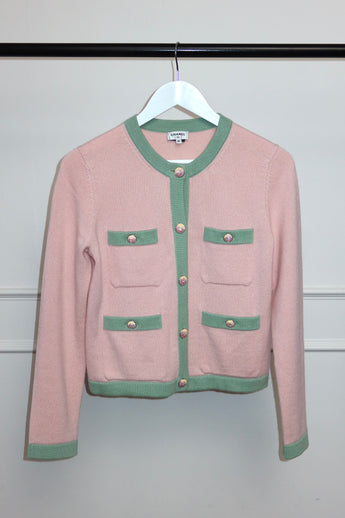 Chanel 24C Cashmere Cardigan Pink / Green
