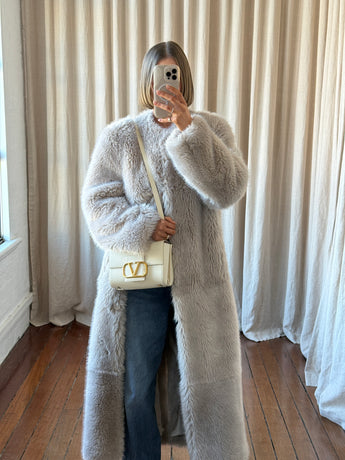Valentino Stud Sign Shoulder Bag Light Ivory