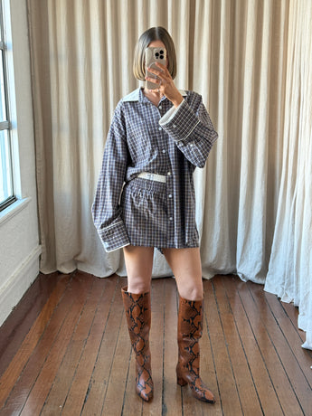 Paris Texas Ruggine Knee High Boots Python