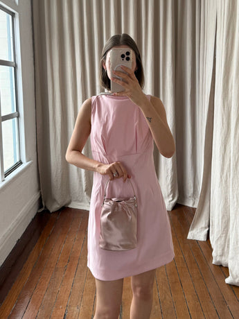 Staud Lila leather-trimmed satin bucket bag