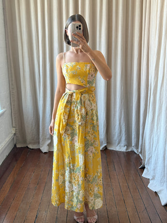 Zimmermann Amelie Scarf Tie Dress Amber Floral