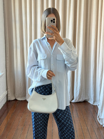 Prada Cleo Shoulder Bag Chalk