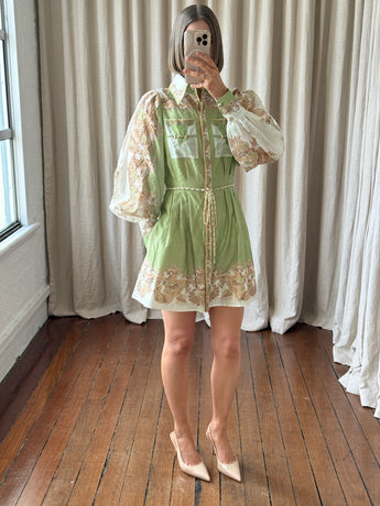 Antipodean Torrent Balloon Sleeve Mini Dress