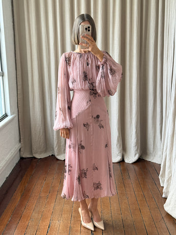 Lover Daydream Silk Midi Dress Pale Mauve