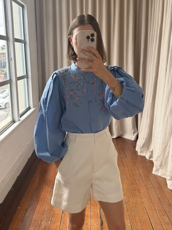 Scanlan Theodore Linen Shorts White