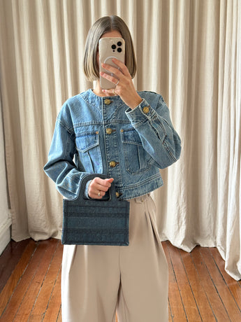 Dior Mini Book Tote Denim