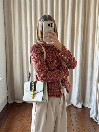 Gucci Sylvie Small Shoulder Bag Off White