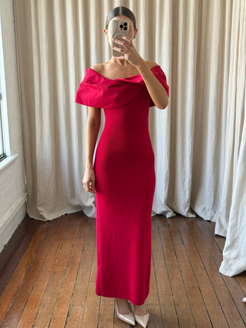 Rebecca Vallance Tiamo Knit Midi Dress Red