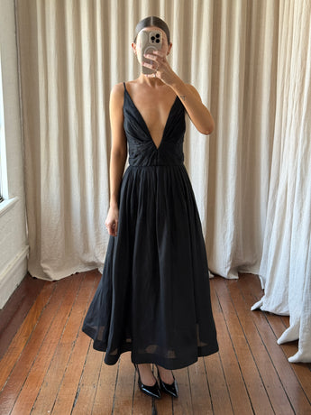 Zimmermann Hypnotic V-Neck Midi Dress Black