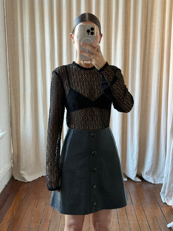 Khaite A-Line Leather Skirt
