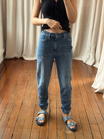 Retrofete Stretch Cargo Jeans Mid Blue