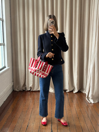 Christian Louboutin 'Loubi's On The Beach' Canvas Tote Red