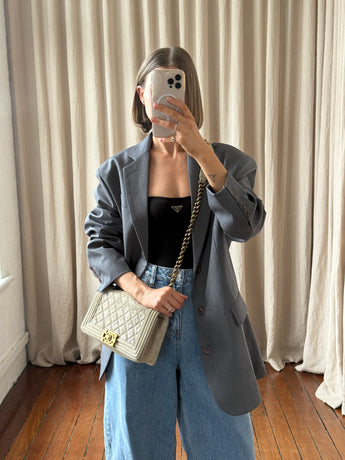 Chanel Old Medium Boy Bag Distressed Suede