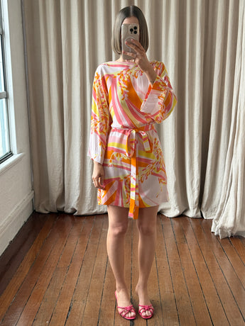 Emilio Pucci Lily Print Belted Mini Dress