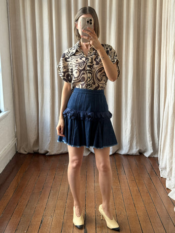 Maggie Marilyn Ruffle Denim Mini Skirt