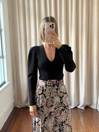 Zimmermann Knit V-Neck Top Black