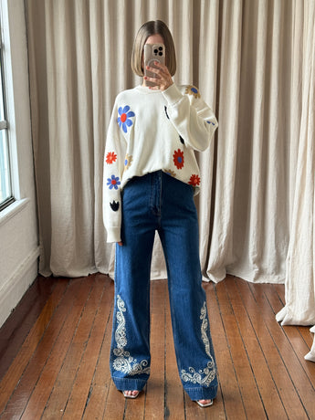 Alemais Jacones Flare Denim Jean Indigo