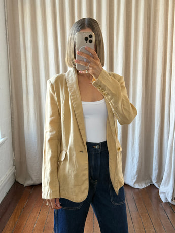 Flannel Single-Breasted Blazer Butter