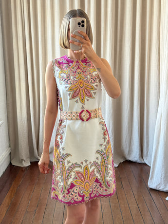 Zimmermann Teddy Paisley Scallop Mini Dress